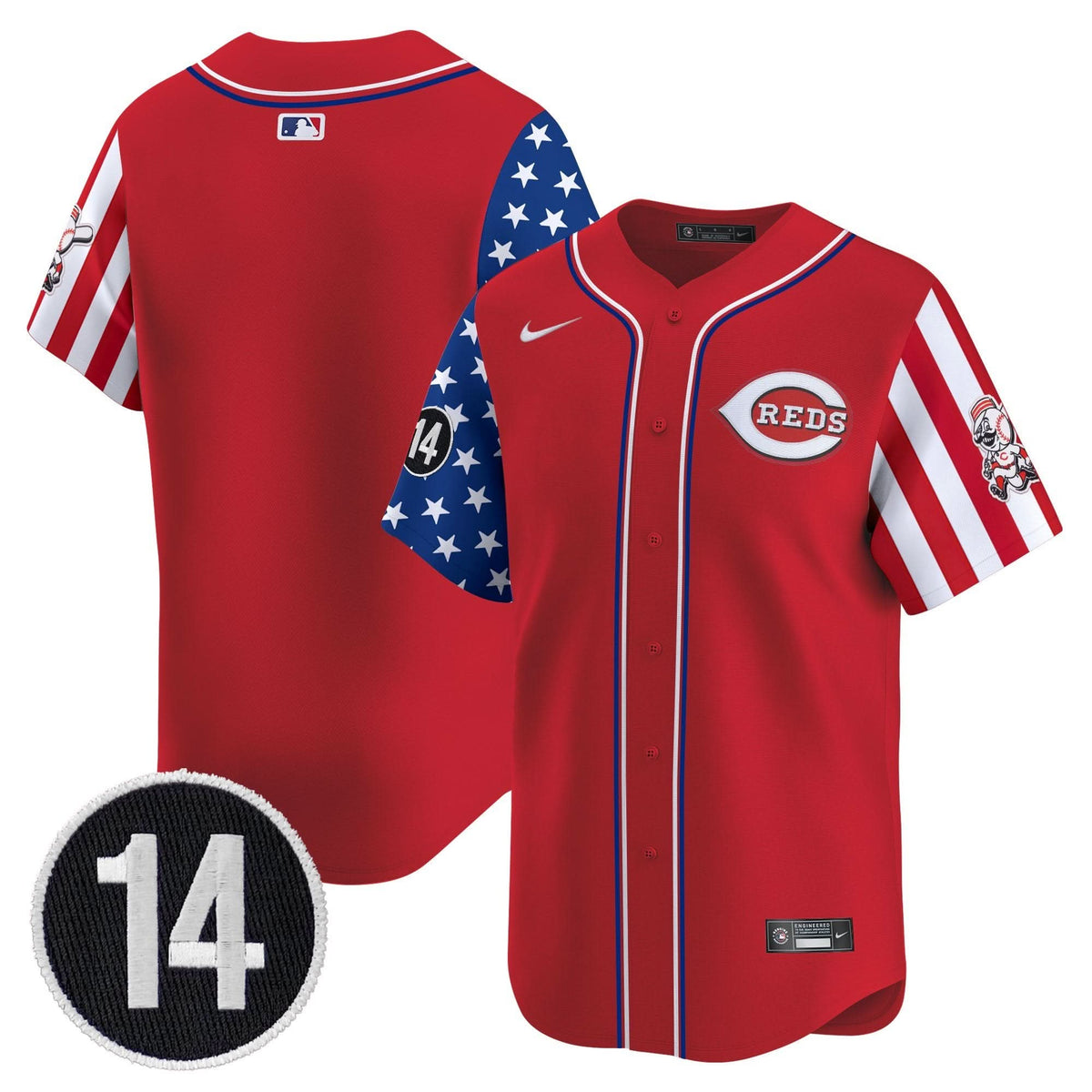 CR 2025 Independence Day Vapor Premier Limited Jersey - Pete Rose Patch - Stitched