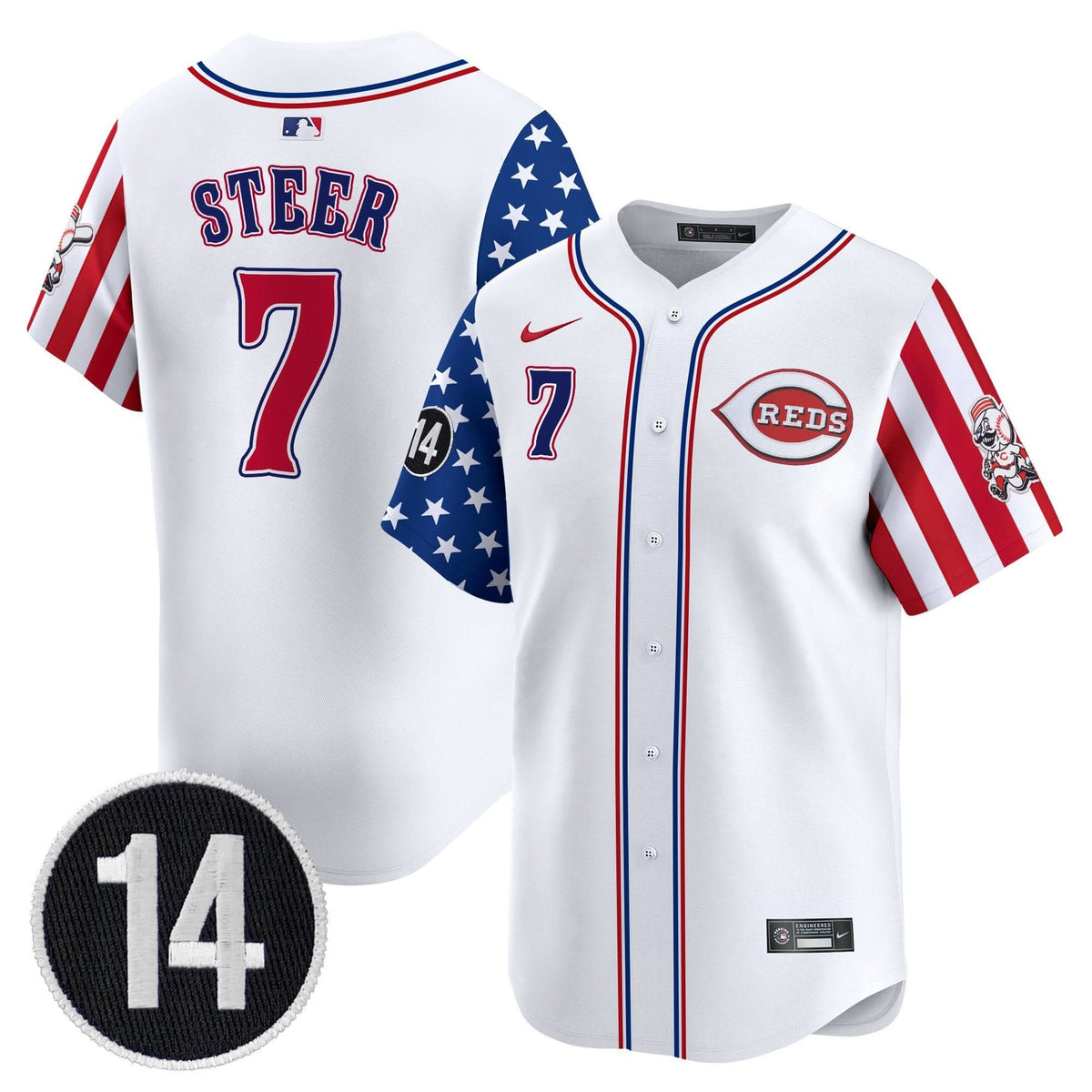CR 2025 Independence Day Vapor Premier Limited Jersey - Pete Rose Patch - Stitched