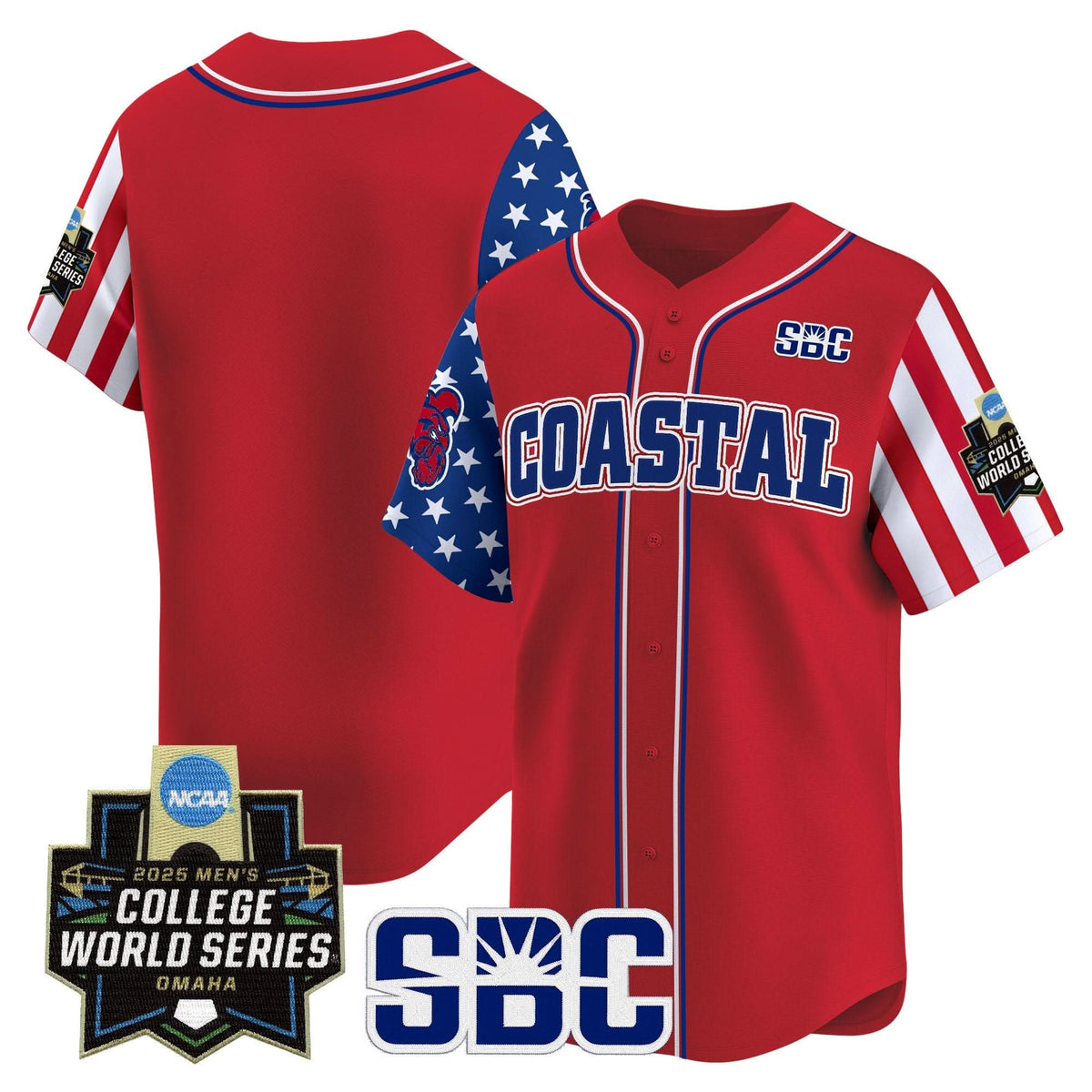 Coastal Carolina Chanticleers 2025 Independence Day Vapor Premier Limited Jersey - World Series Patch - Stitched