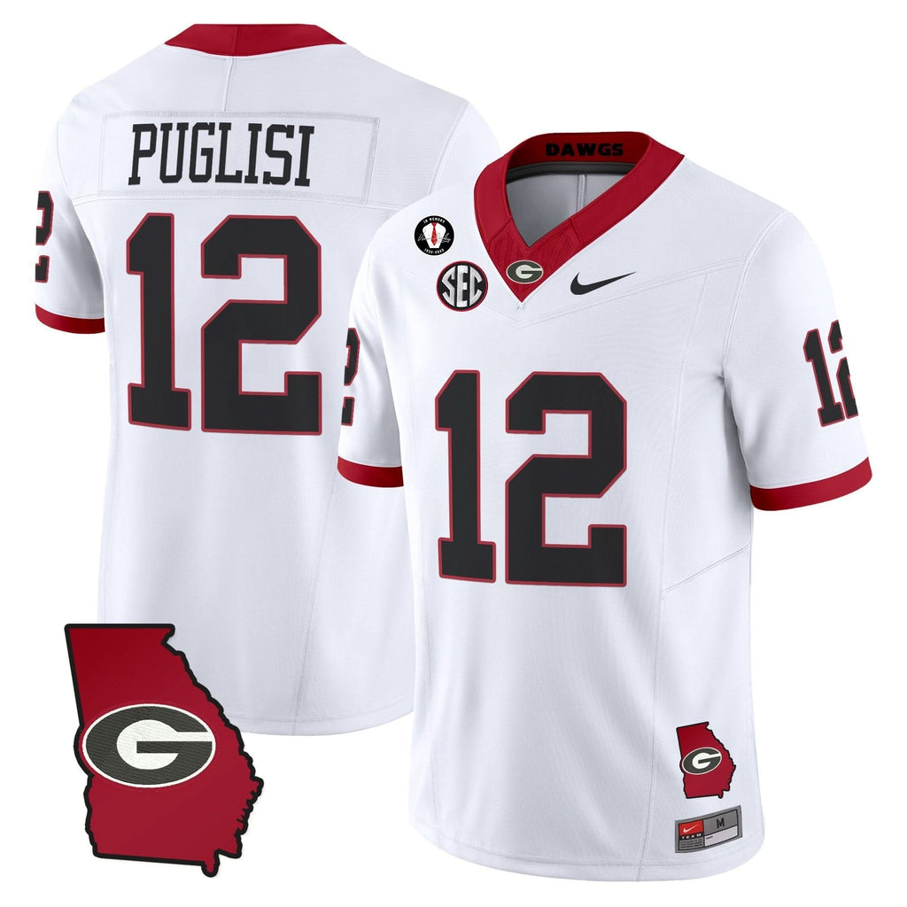 GB 2025 Georgia Map & Vince Dooley Patch Vapor Limited Jersey