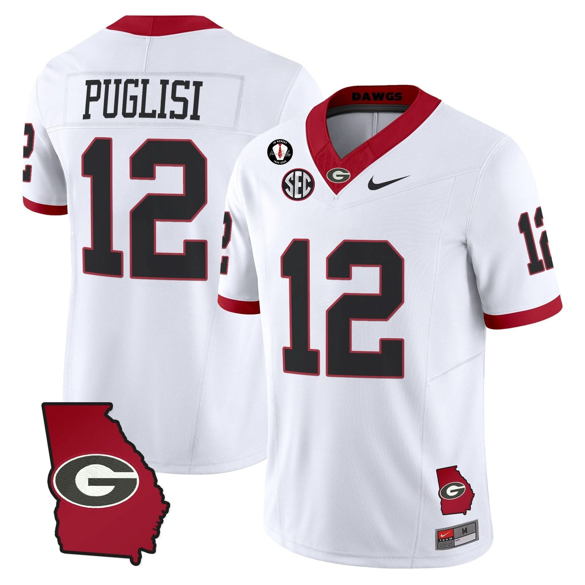 GB 2025 Georgia Map & Vince Dooley Patch Vapor Limited Jersey