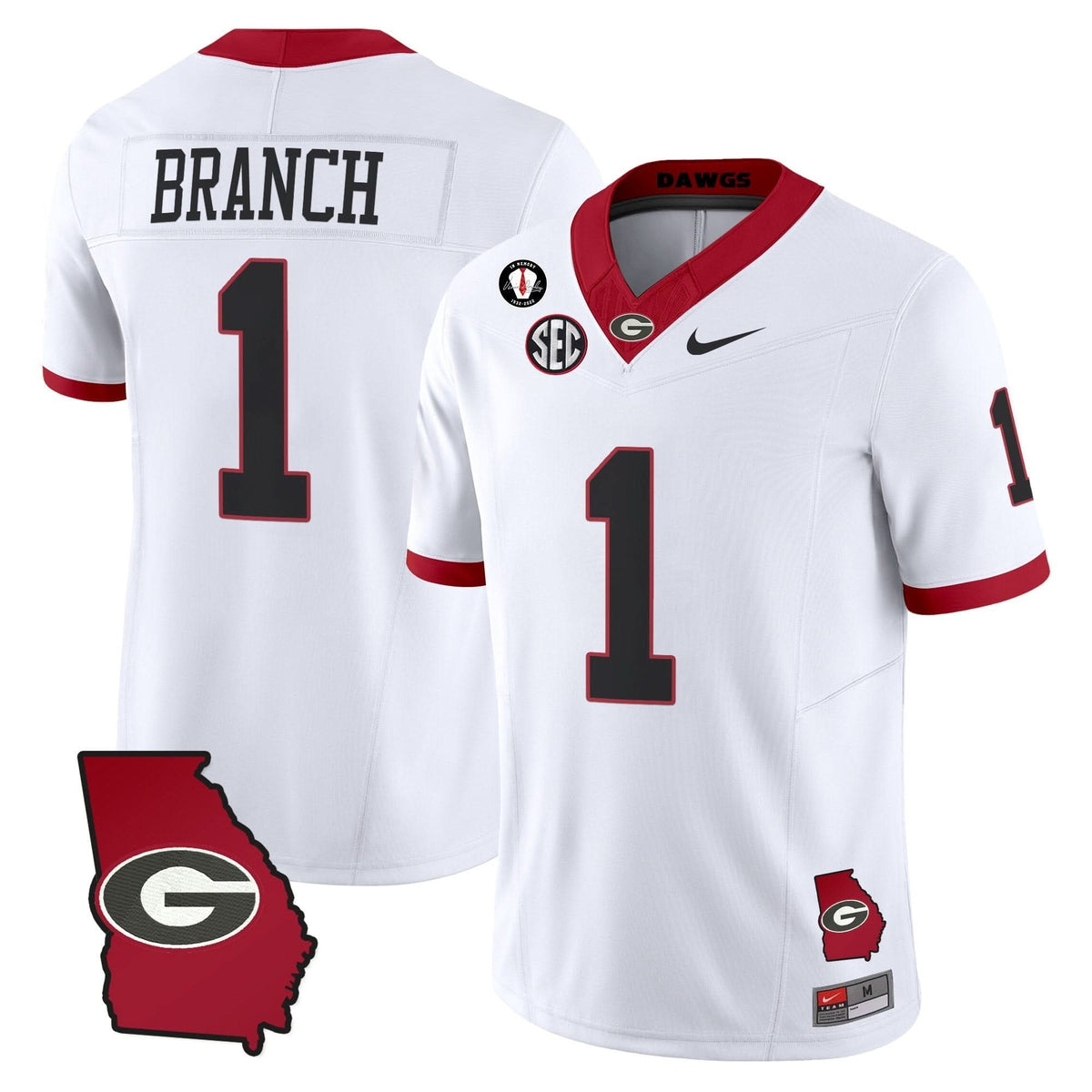 GB 2025 Georgia Map & Vince Dooley Patch Vapor Limited Jersey