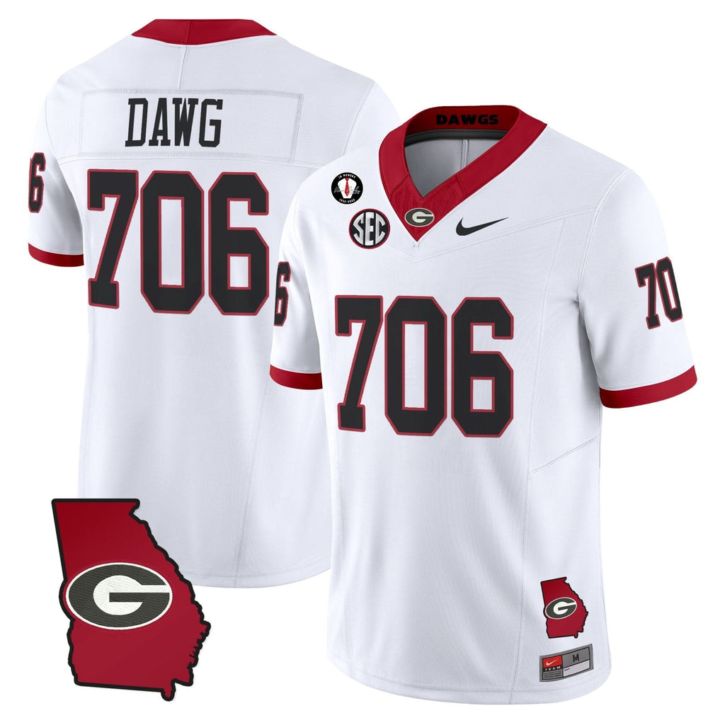 GB 2025 Georgia Map & Vince Dooley Patch Vapor Limited Jersey