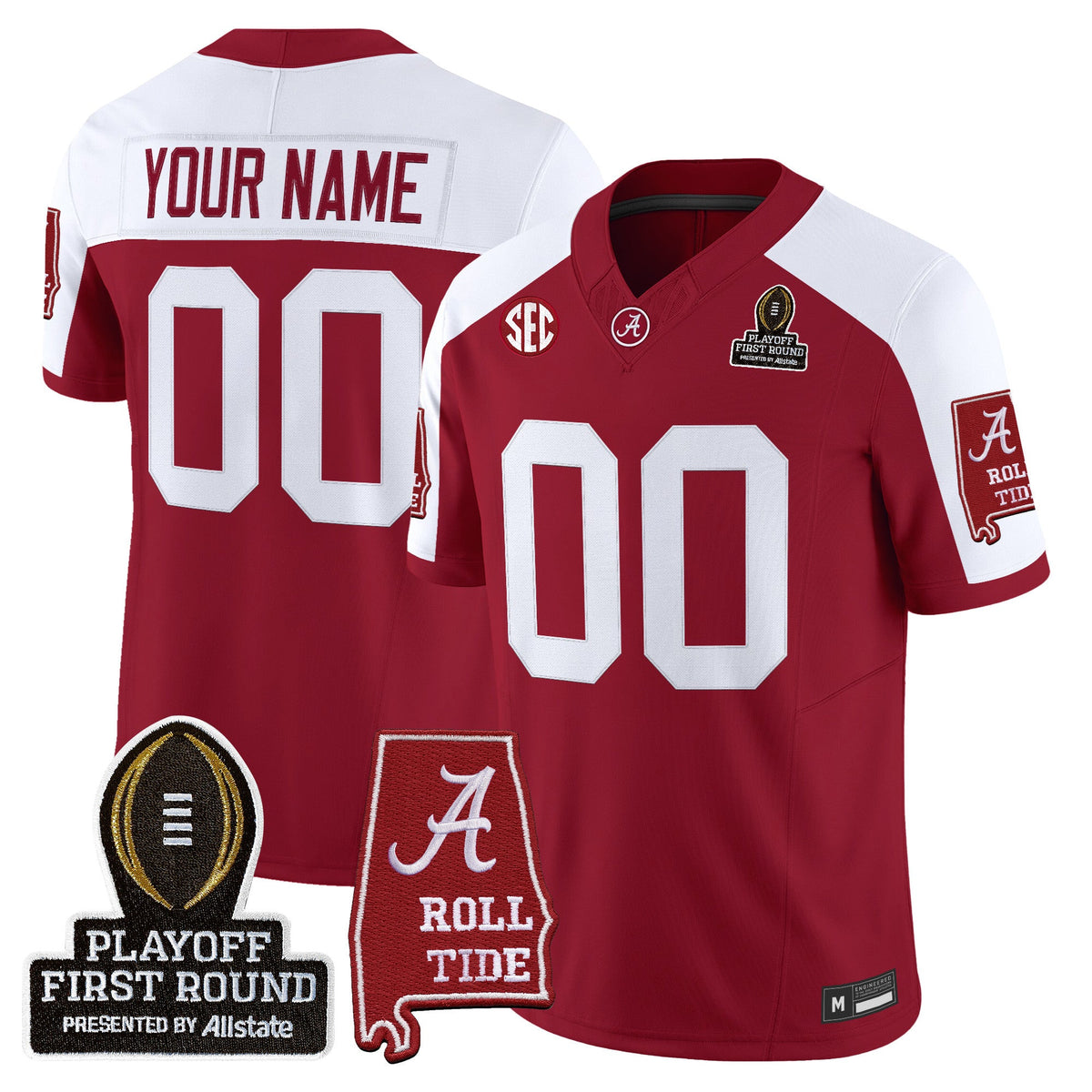 BAMA 2025 Playoff First Round Vapor Limited Custom Jersey