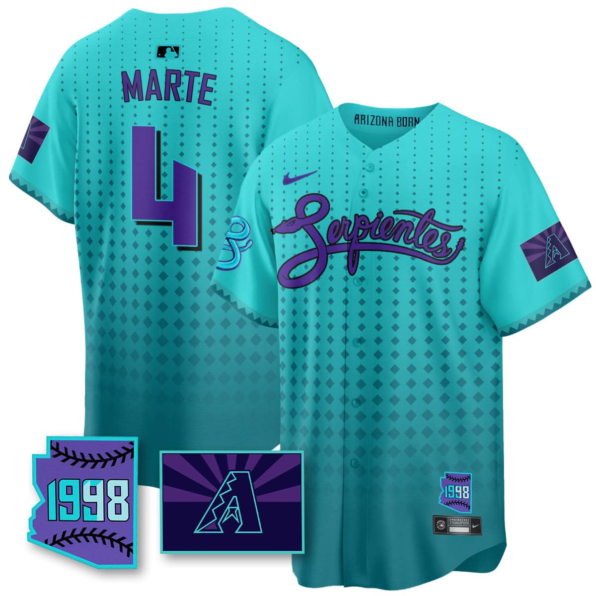 AD Purple for Second Serpientes City Connect Jersey - Stitched