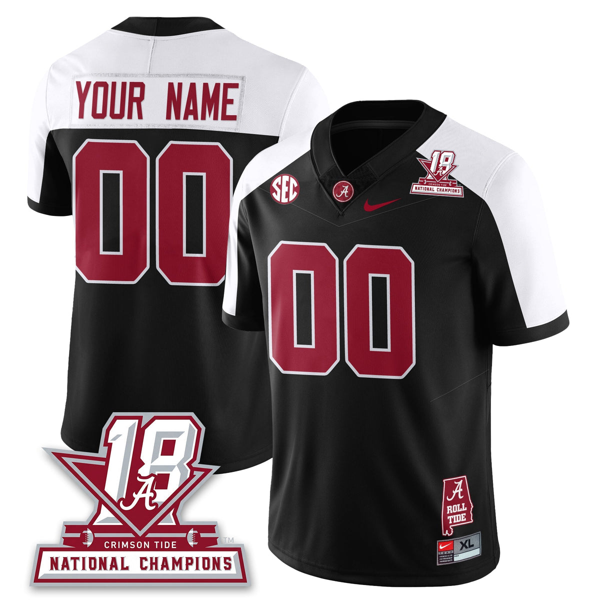 Custom BAMA 18x-Time National Champions Vapor Limited Jersey