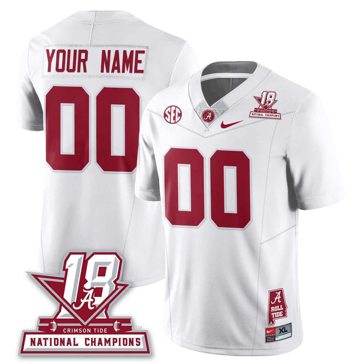 Custom BAMA 18x-Time National Champions Vapor Limited Jersey