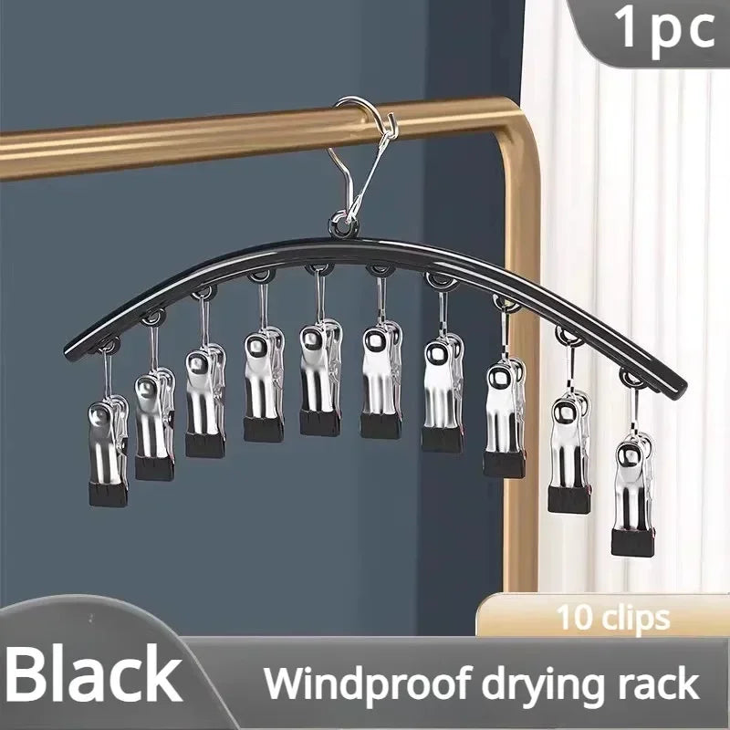 Versatile Multi-clip Hangers Sock Rack Yoga Pants Underwear Hats Ties Metal Hangers Space Saving Clothing Storage