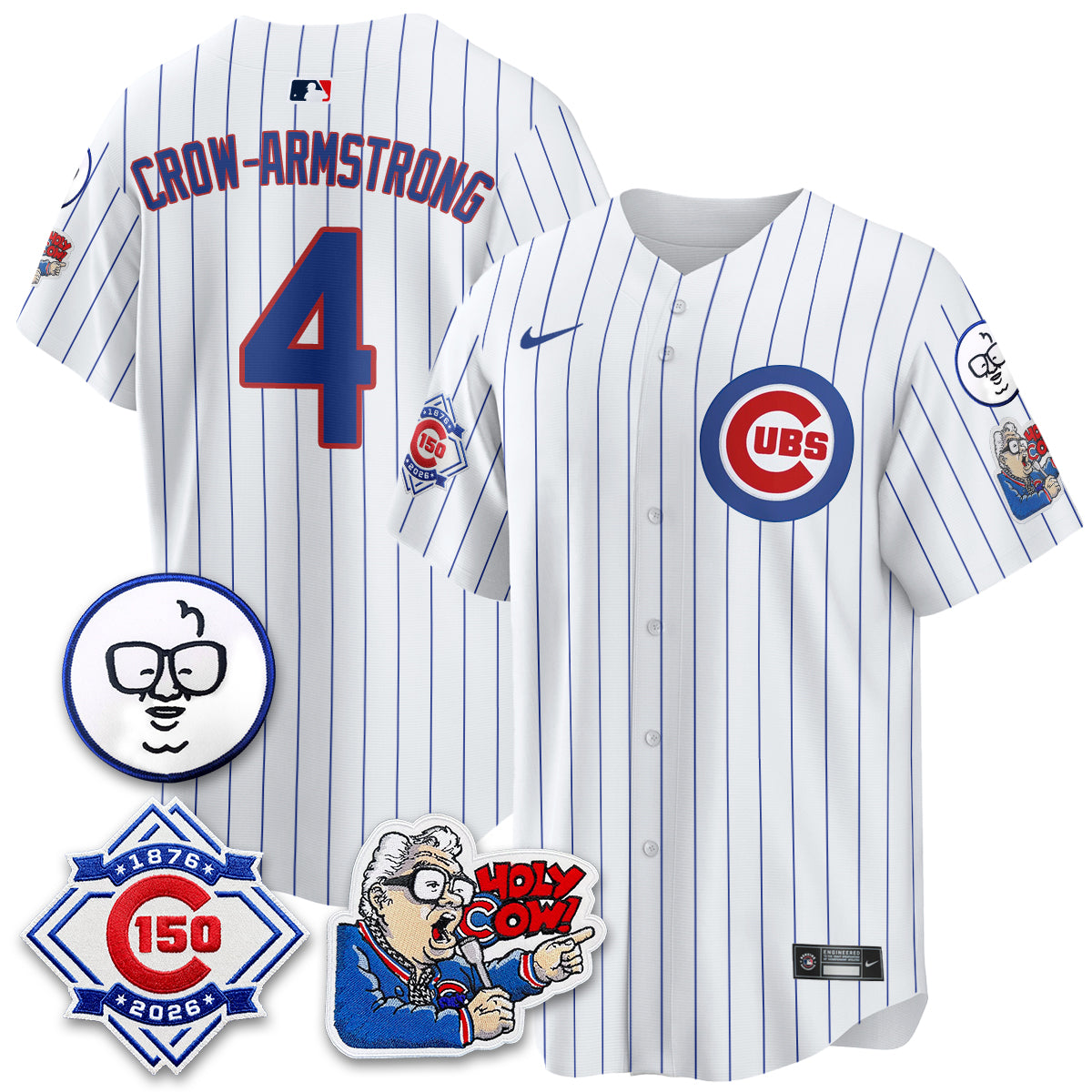 CHC 150th Anniversary Harry Caray Holy Cow Vapor Premier Limited Jersey - Stitched V2