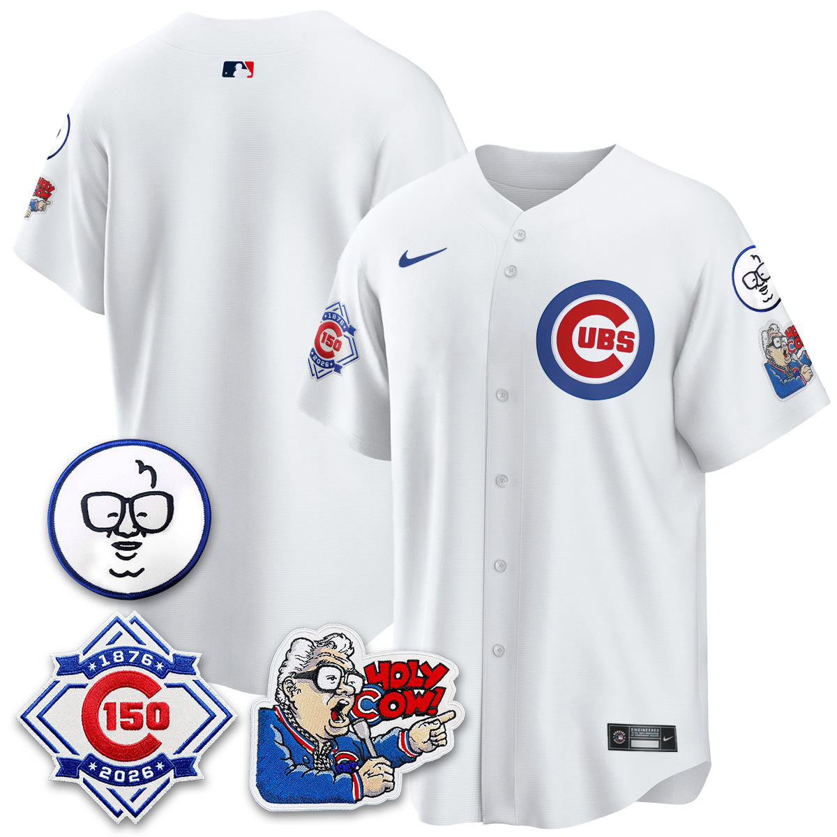 CHC 150th Anniversary Harry Caray Holy Cow Vapor Premier Limited Jersey - Stitched V2