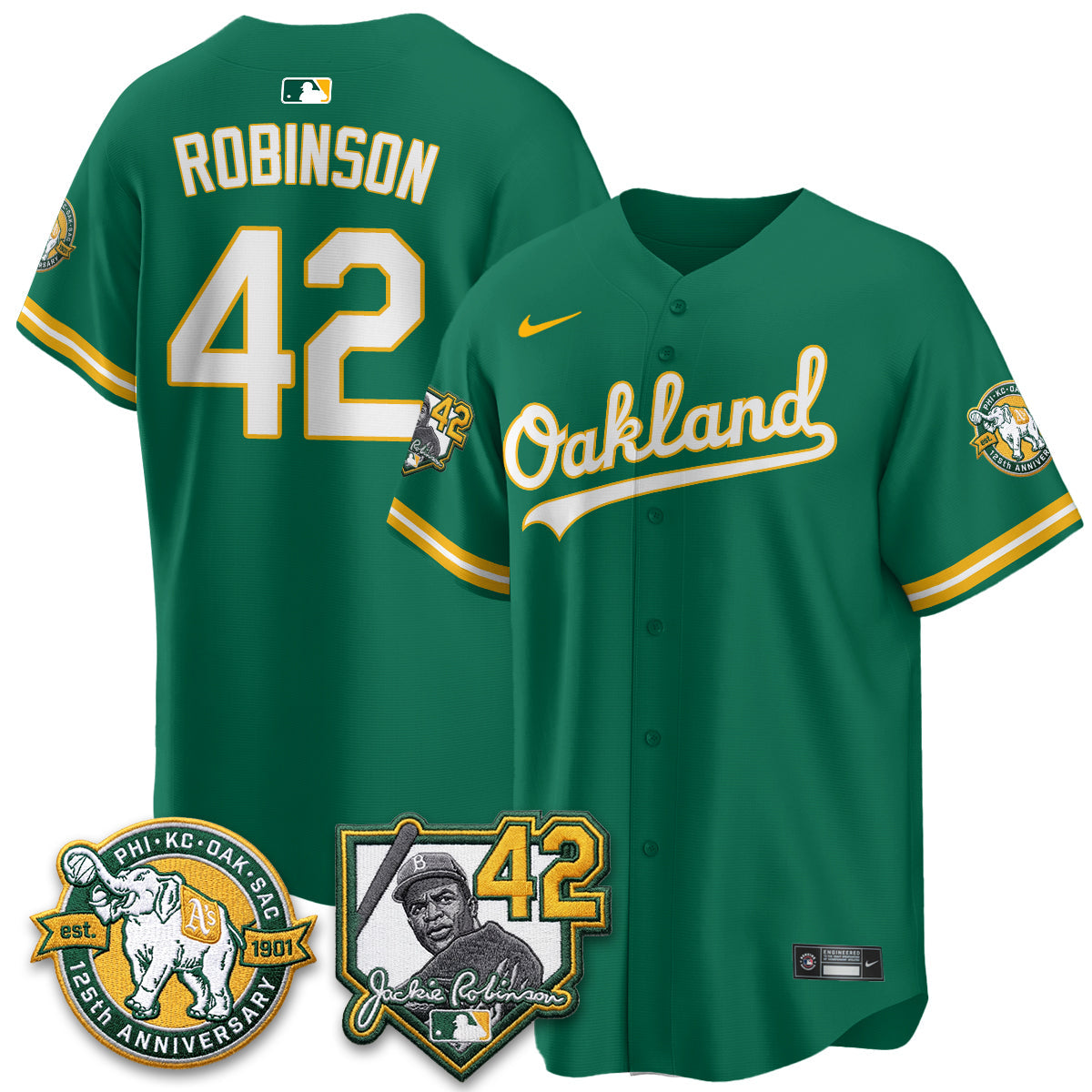 OAK 2026 Jackie Robinson Day - Celebrating 125 Years Limited Vapor Jersey - Stitched