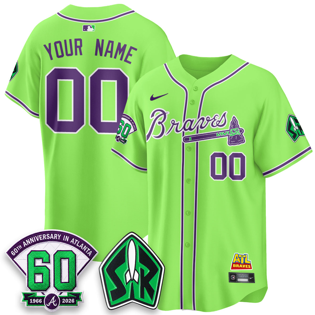 ATL 60th Anniversary Space Ranger Edition Vapor Limited Custom Jersey - Stitched