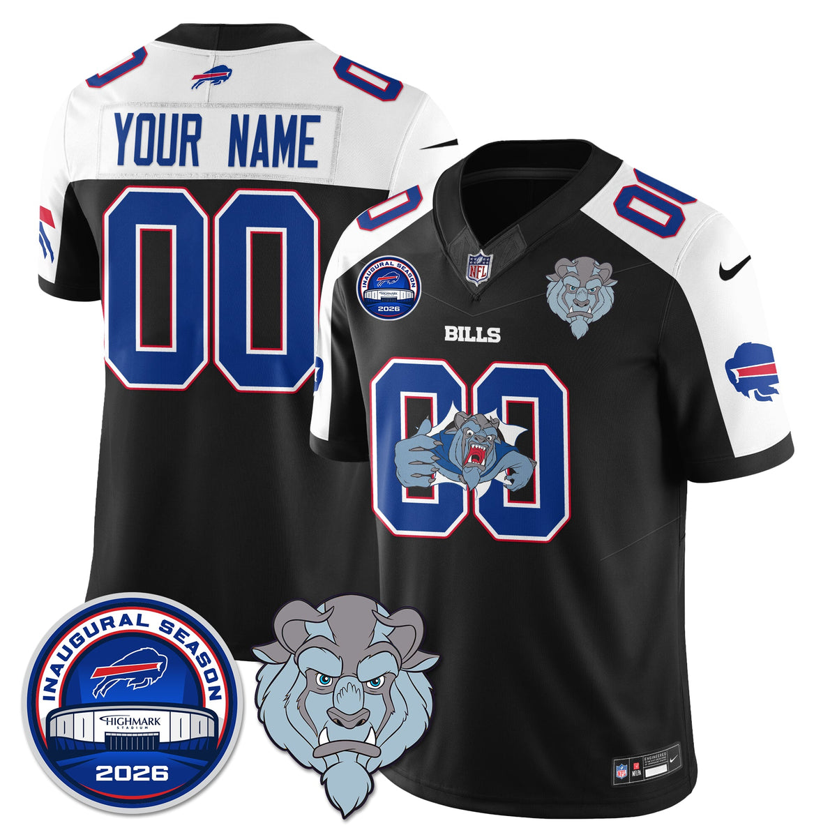 BUF x Hairy Blue Beast Edition Vapor Custom Jersey - Stitched
