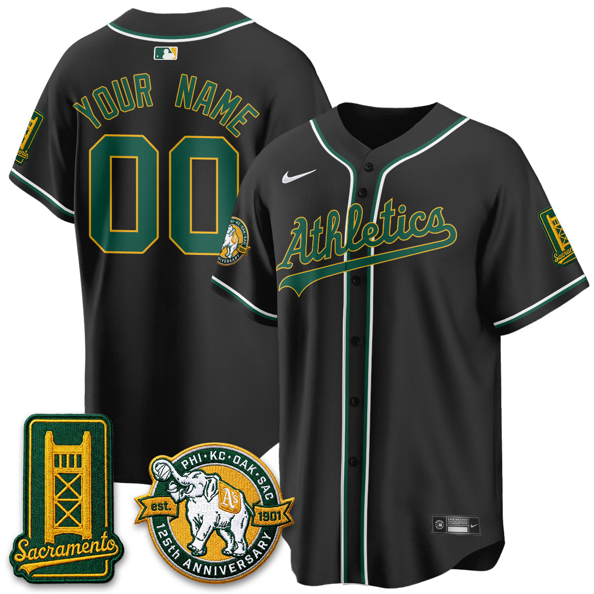OAK 2026 Black Out Style - Celebrating 125 Years -  Limited Vapor Custom Jersey - Stitched