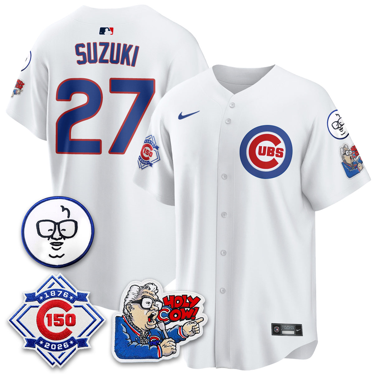 CHC 150th Anniversary Harry Caray Holy Cow Vapor Premier Limited Jersey - Stitched V2