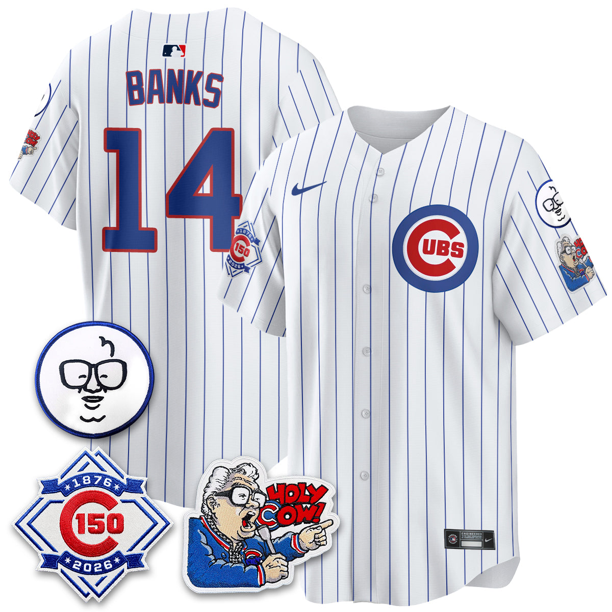 CHC 150th Anniversary Harry Caray Holy Cow Vapor Premier Limited Jersey - Stitched V2