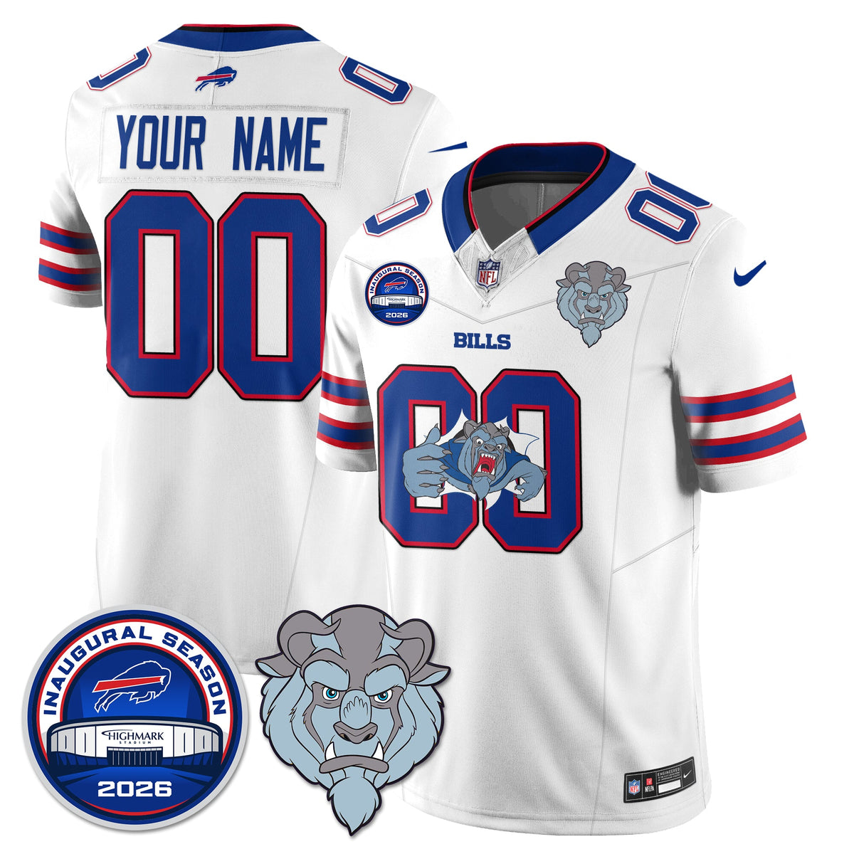 BUF x Hairy Blue Beast Edition Vapor Custom Jersey - Stitched