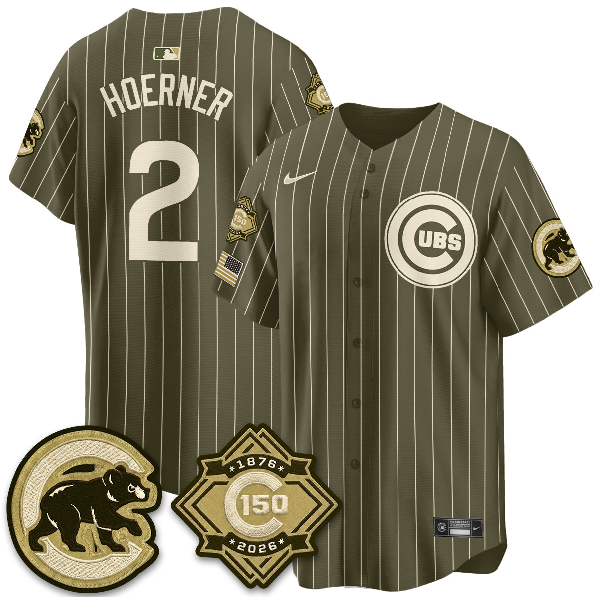 CHC New Era Olive 2026 Armed Forces Day Jersey -Stitched