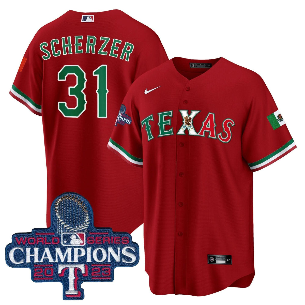 TR Mexico 2023 World Series Champions Baseball Jersey - Stitched