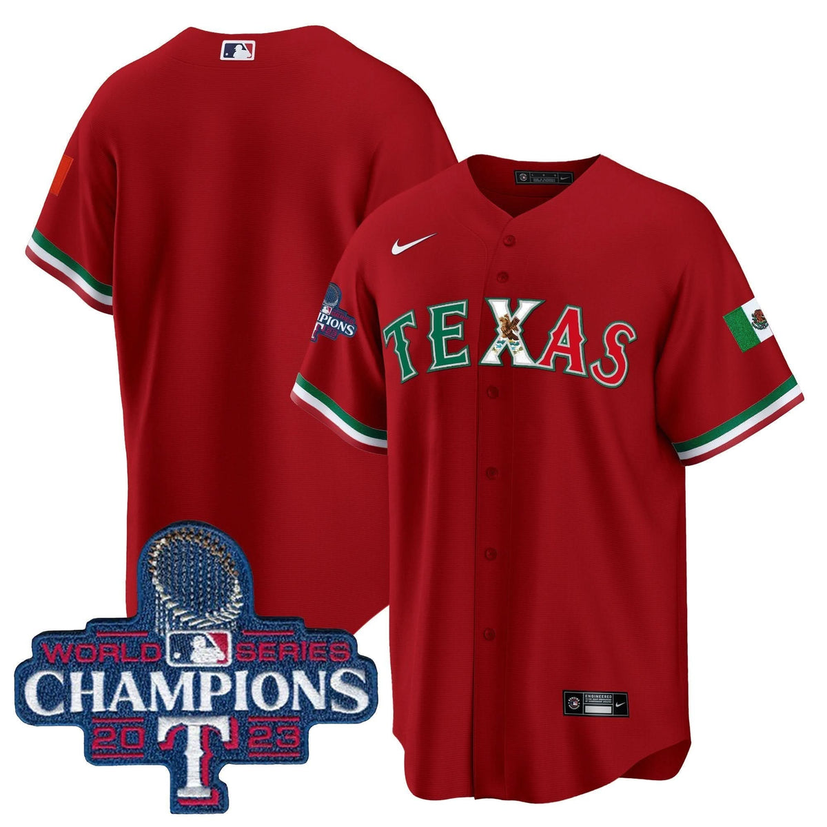 TR Mexico 2023 World Series Champions Baseball Jersey - Stitched
