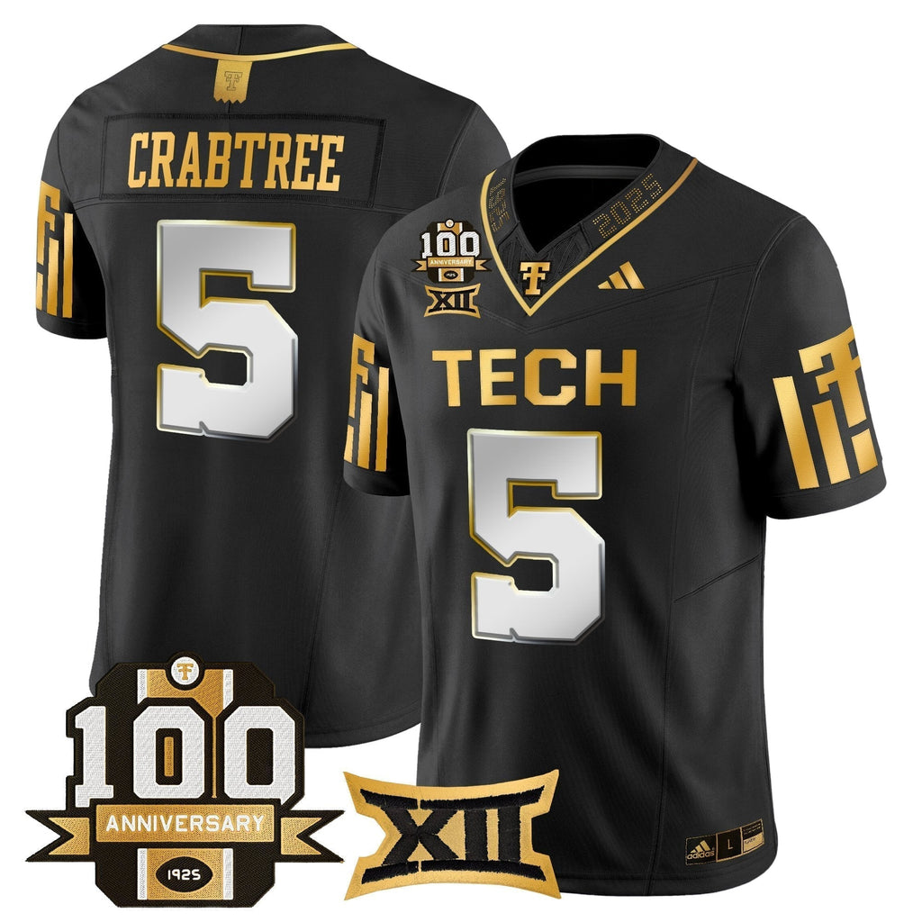 TTU 2025 Gold Vapor Limited Jersey - 100th Anniversary Patch