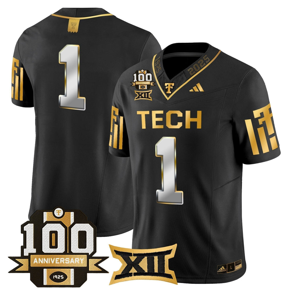 TTU 2025 Gold Vapor Limited Jersey - 100th Anniversary Patch