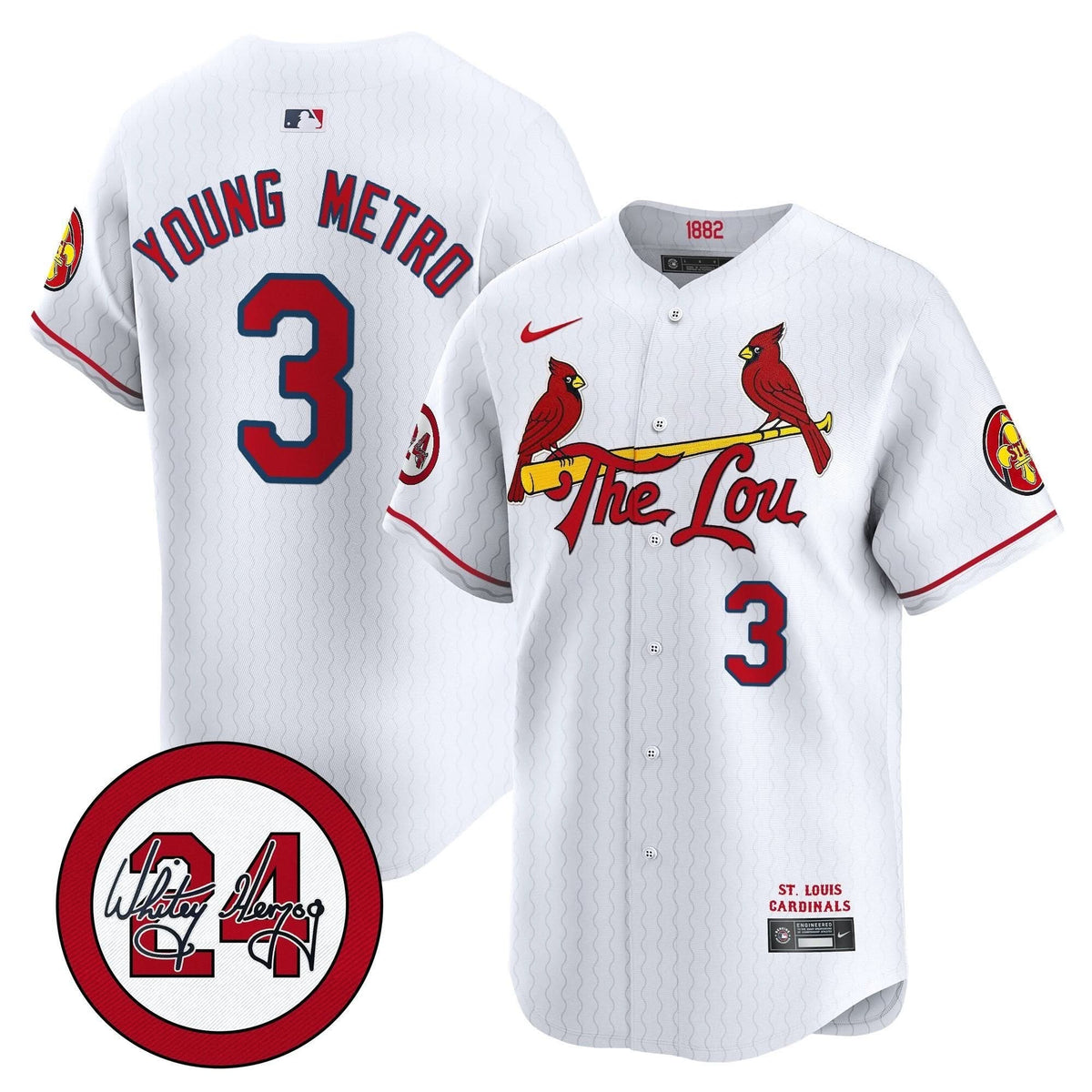 SLC 2024 City Connect Whitey Herzog Patch Vapor Premier Limited Jersey - Stitched