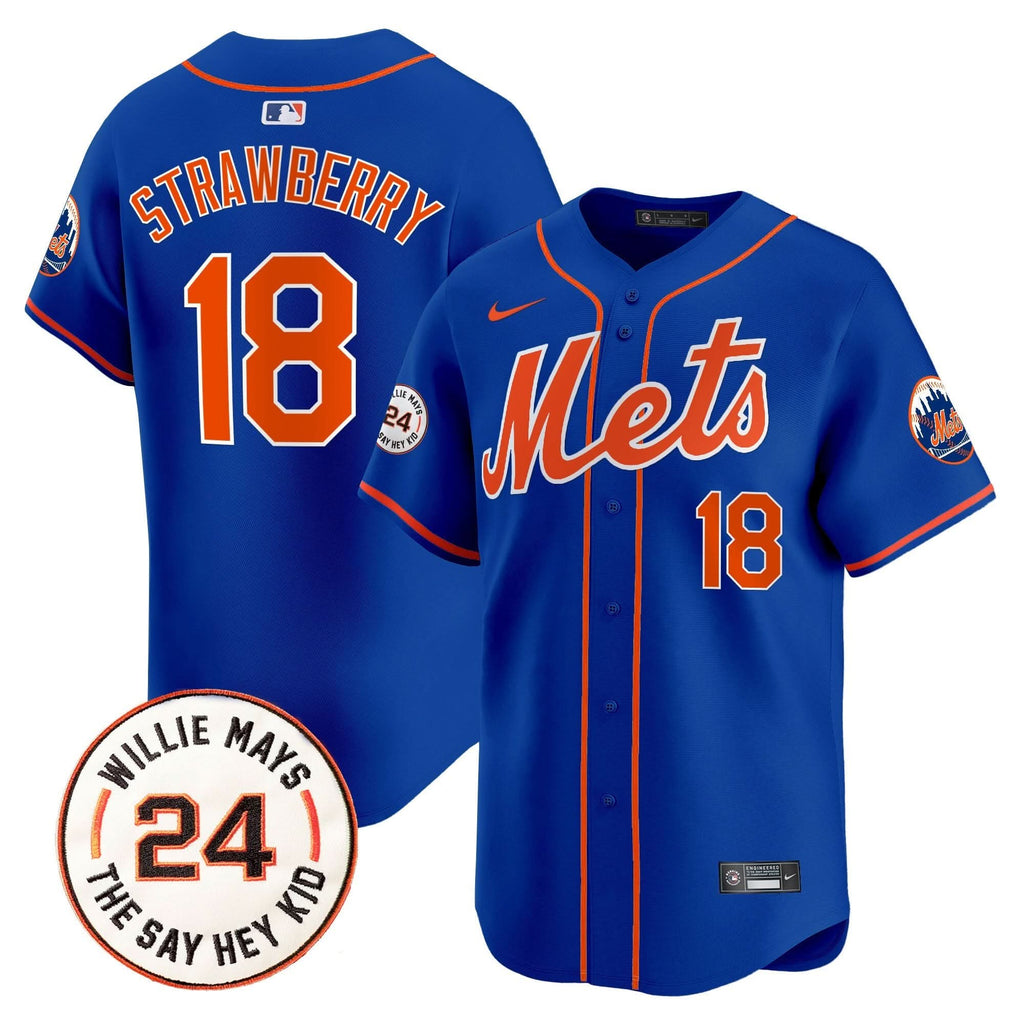 NYM Willie Mays Patch Vapor Premier Limited Jersey - Stitched