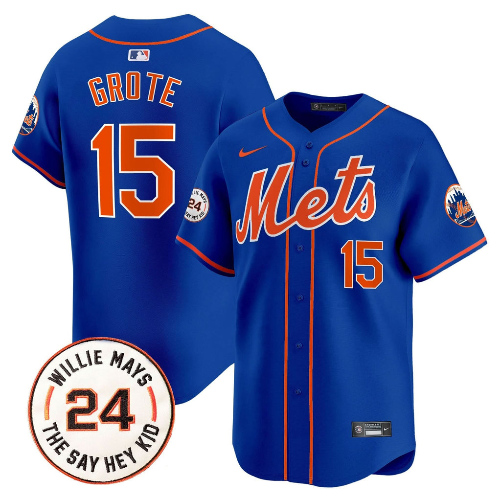 NYM Willie Mays Patch Vapor Premier Limited Jersey - Stitched