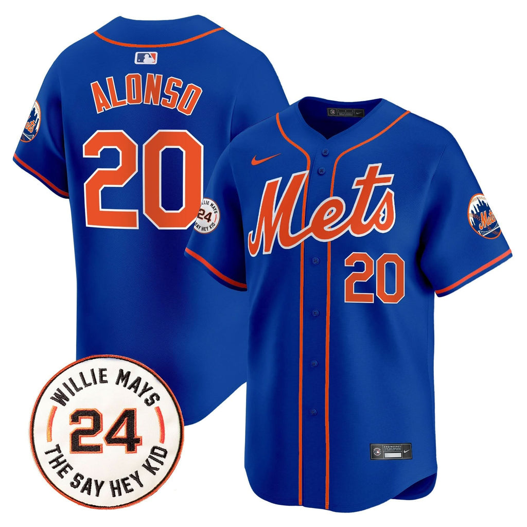 NYM Willie Mays Patch Vapor Premier Limited Jersey - Stitched