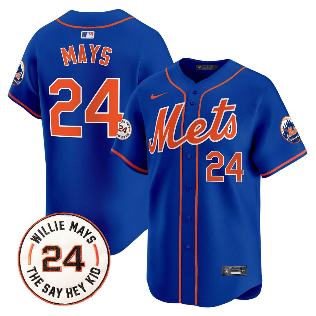 NYM Willie Mays Patch Vapor Premier Limited Jersey - Stitched