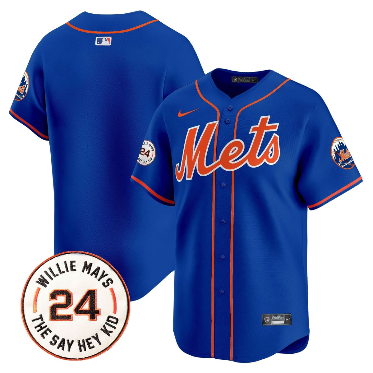 NYM Willie Mays Patch Vapor Premier Limited Jersey - Stitched