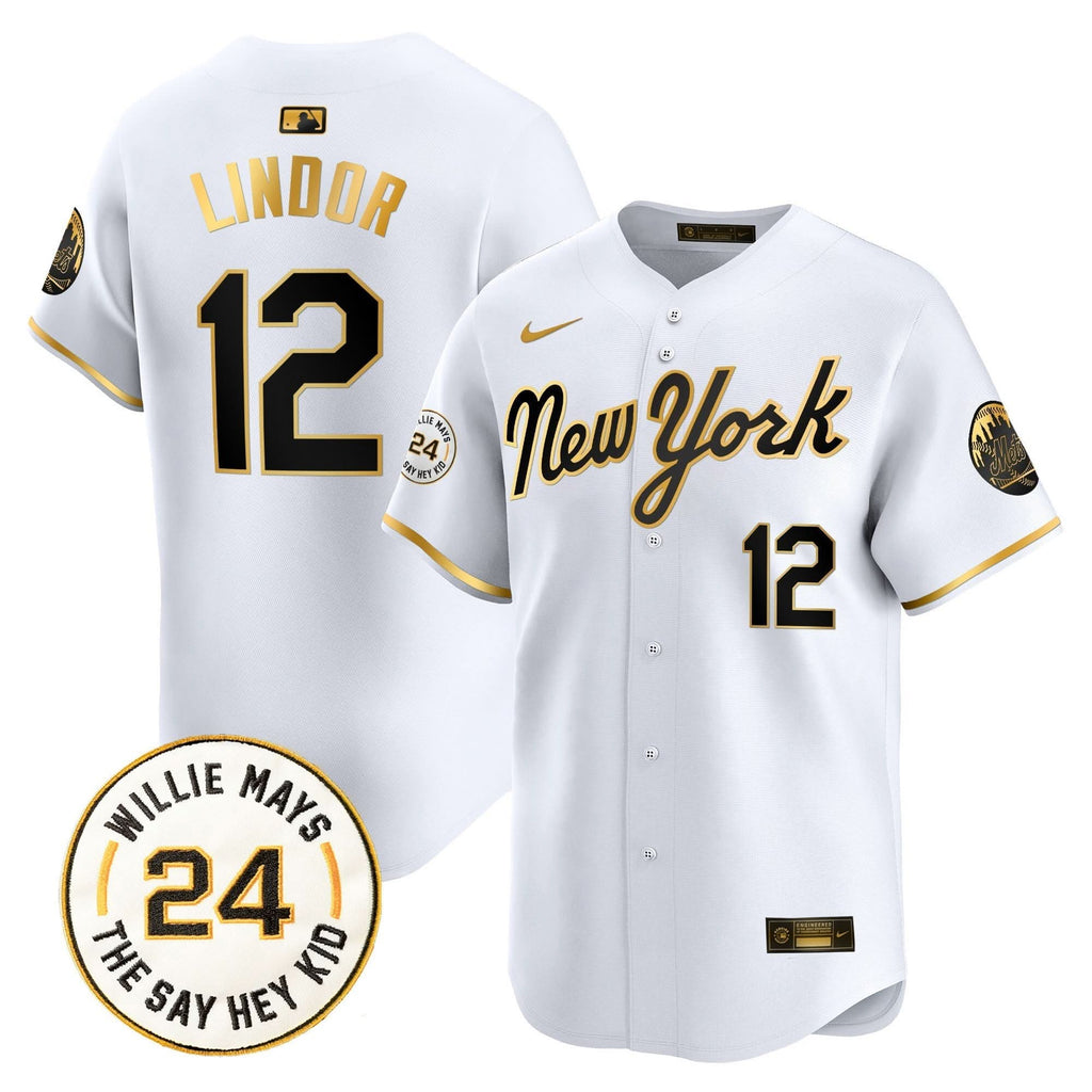 NYM Willie Mays Patch Vapor Premier Limited Jersey - Stitched
