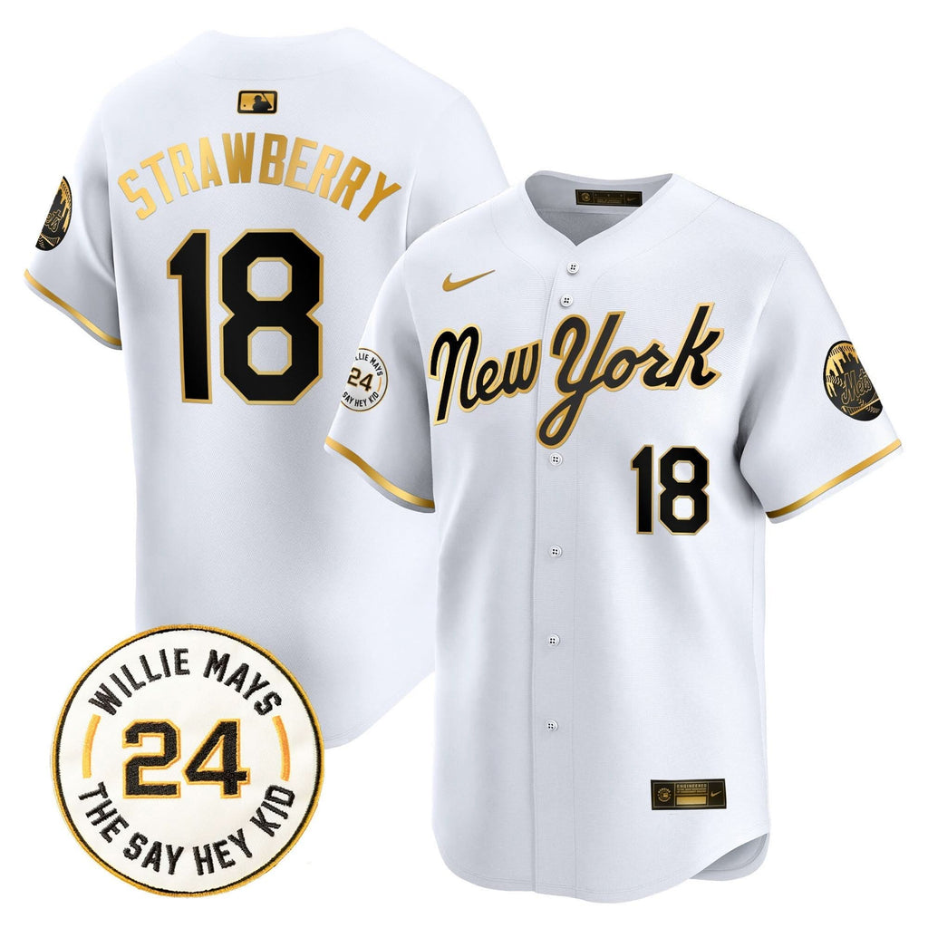 NYM Willie Mays Patch Vapor Premier Limited Jersey - Stitched