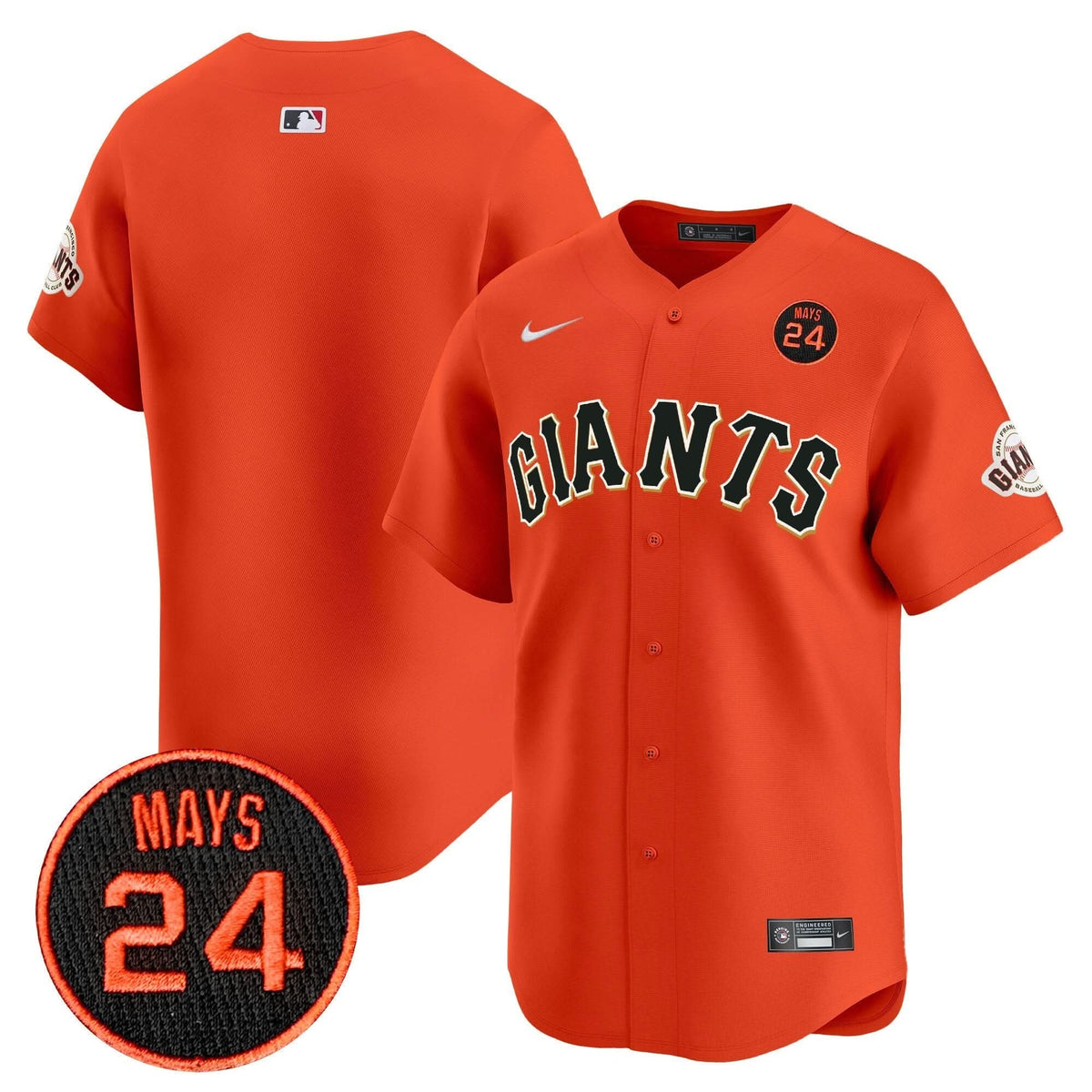 SFG 2024 Willie Mays Patch Vapor Premier Limited Jersey V3 - Stitched