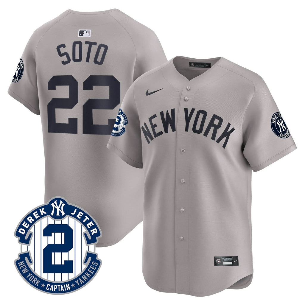 NYY Derek Jeter Patch Vapor Premier Limited Jersey - Stitched