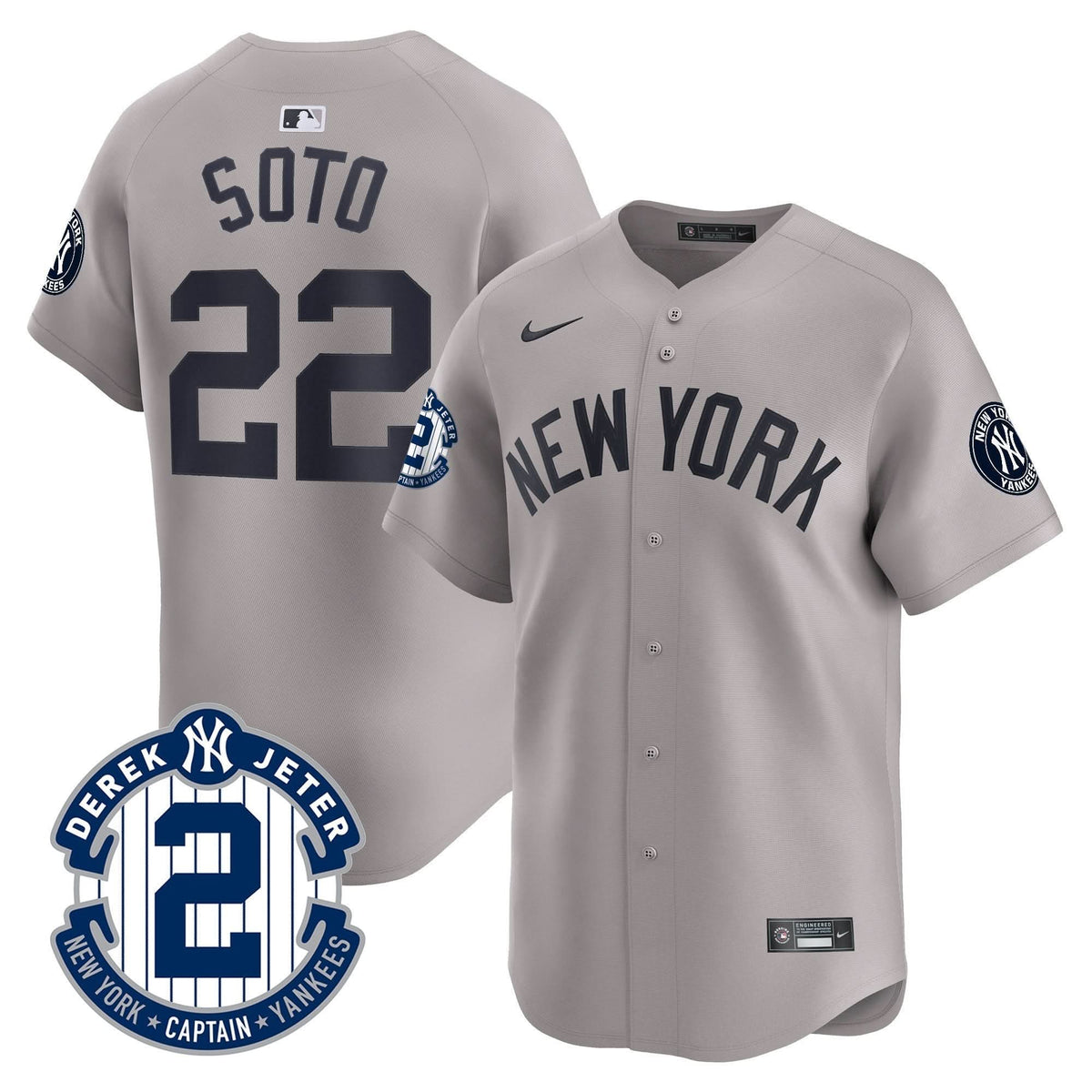 NYY Derek Jeter Patch Vapor Premier Limited Jersey - Stitched