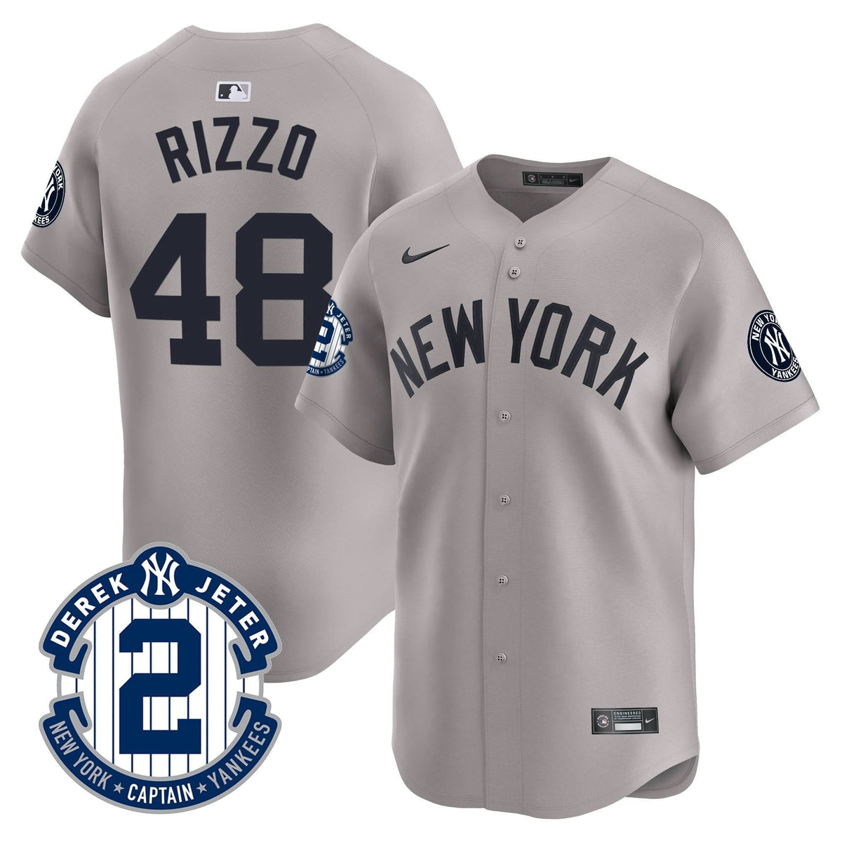 NYY Derek Jeter Patch Vapor Premier Limited Jersey - Stitched