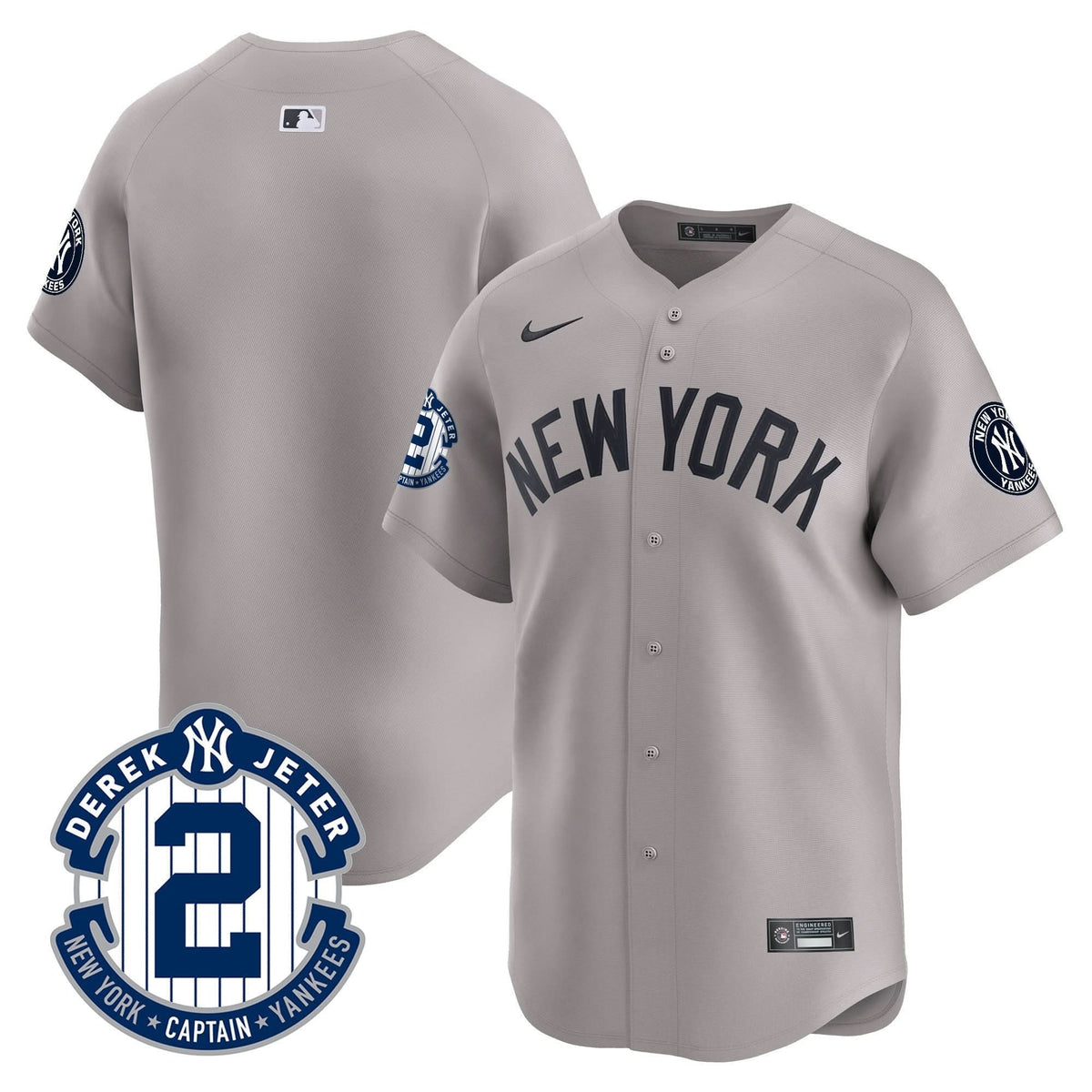 NYY Derek Jeter Patch Vapor Premier Limited Jersey - Stitched