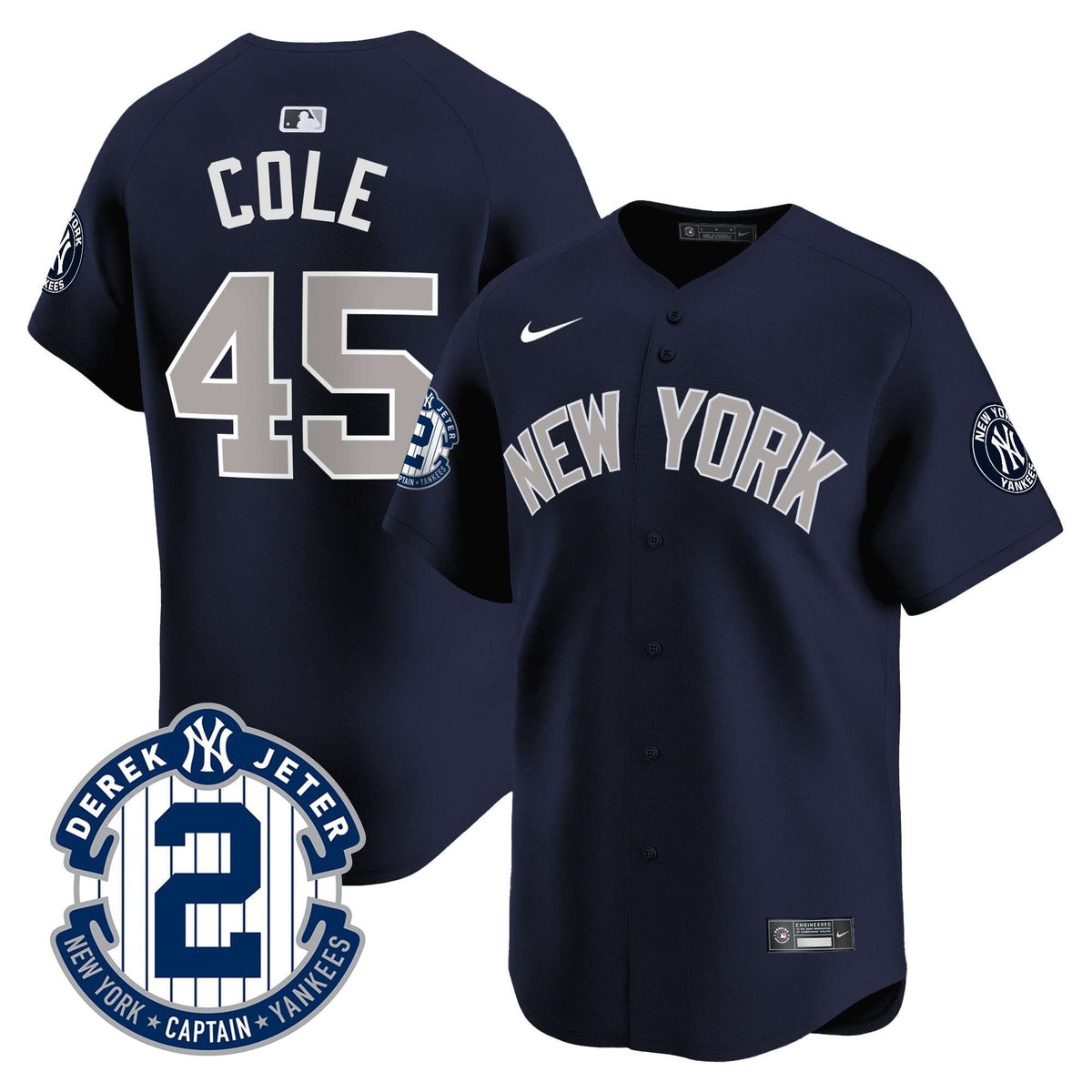 NYY Derek Jeter Patch Vapor Premier Limited Jersey - Stitched