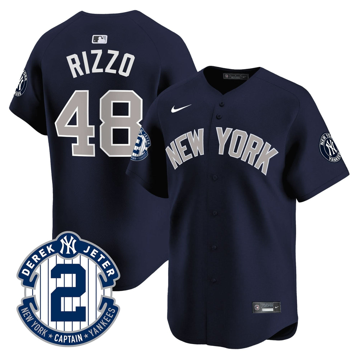 NYY Derek Jeter Patch Vapor Premier Limited Jersey - Stitched