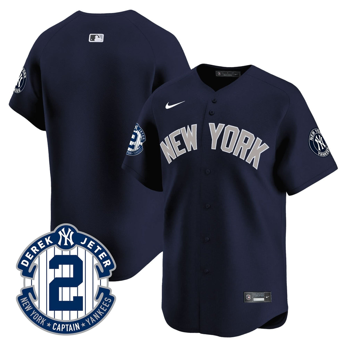 NYY Derek Jeter Patch Vapor Premier Limited Jersey - Stitched