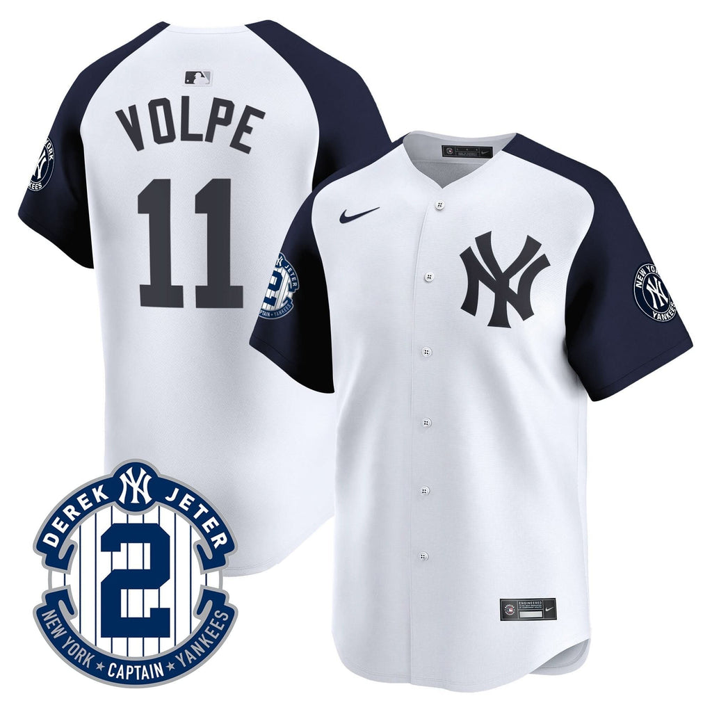 NYY Derek Jeter Patch Vapor Premier Limited Jersey - Stitched