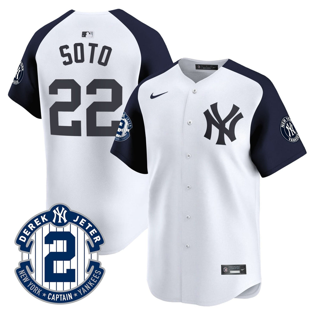 NYY Derek Jeter Patch Vapor Premier Limited Jersey - Stitched
