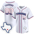 CUSTOM WHITE ROYAL SAN ANTONIO TEXAS PATTERN BASEBALL JERSEY - EMBROIDERED